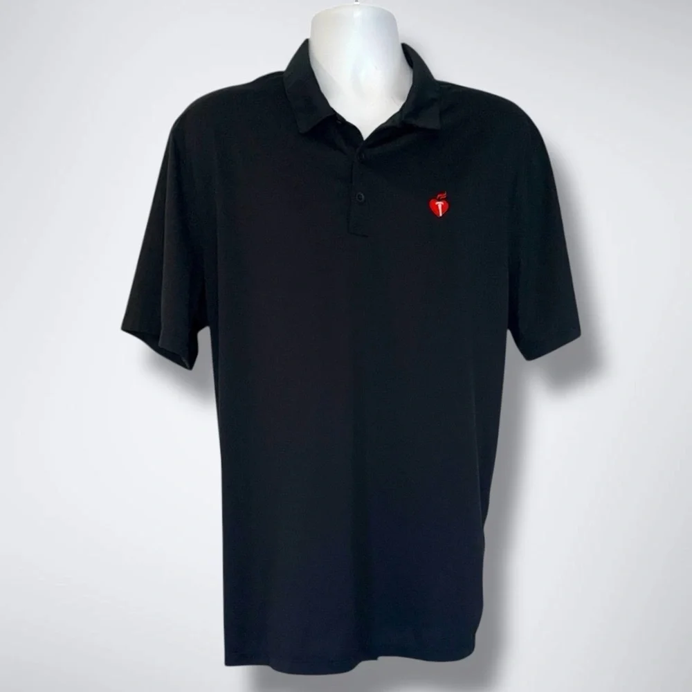 🏌️‍♂️ Nike Dri-FIT Polo Shirt Men’s XL – Black | American Heart Association Logo